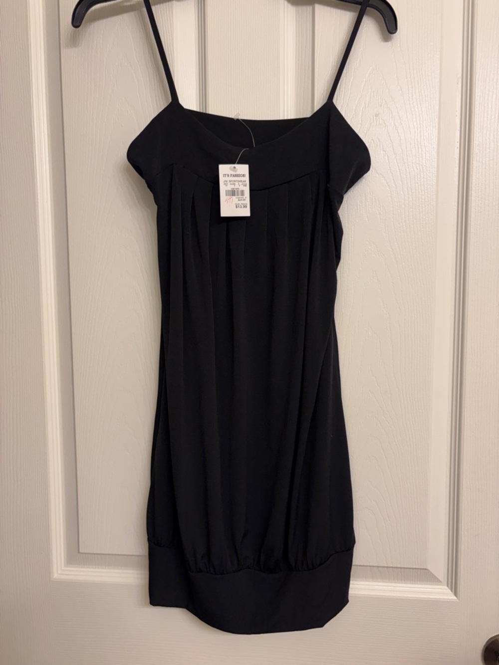 Mascara Black Spaghetti-Strap Bubble Hem Mini Dress